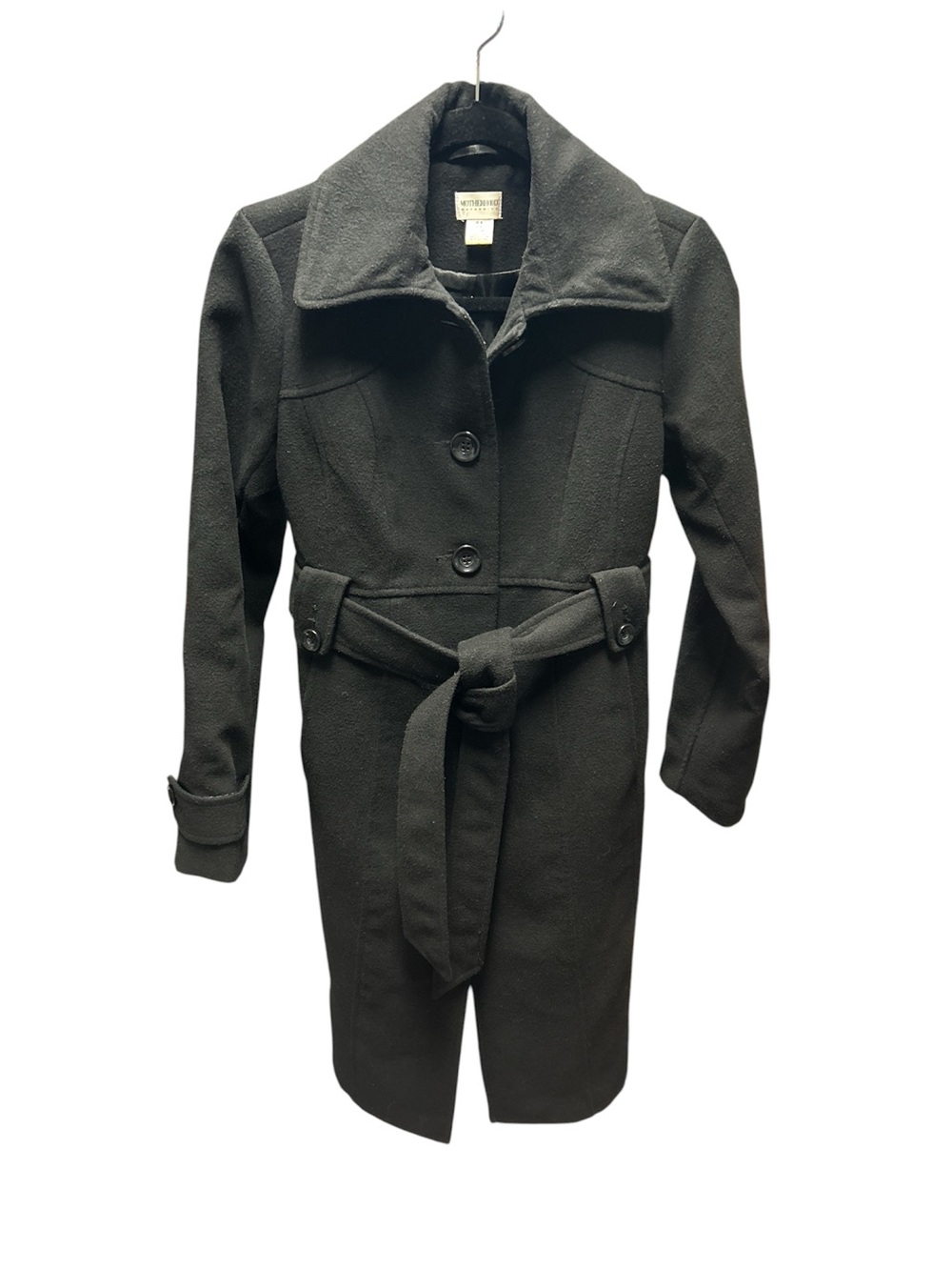 Motherhood Maternity Black Belted Trench Coat